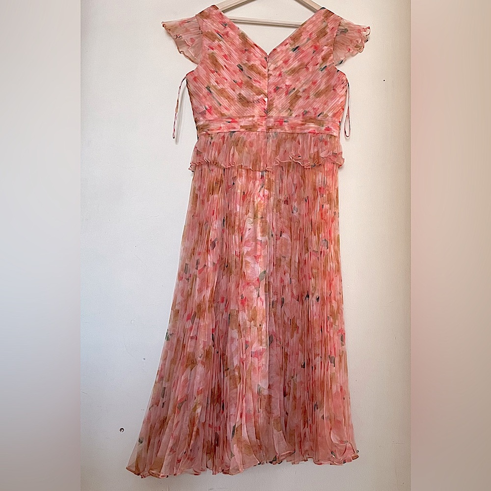 THEIA Holly Pleated Tea Length Gown - Picture 8 of 14
